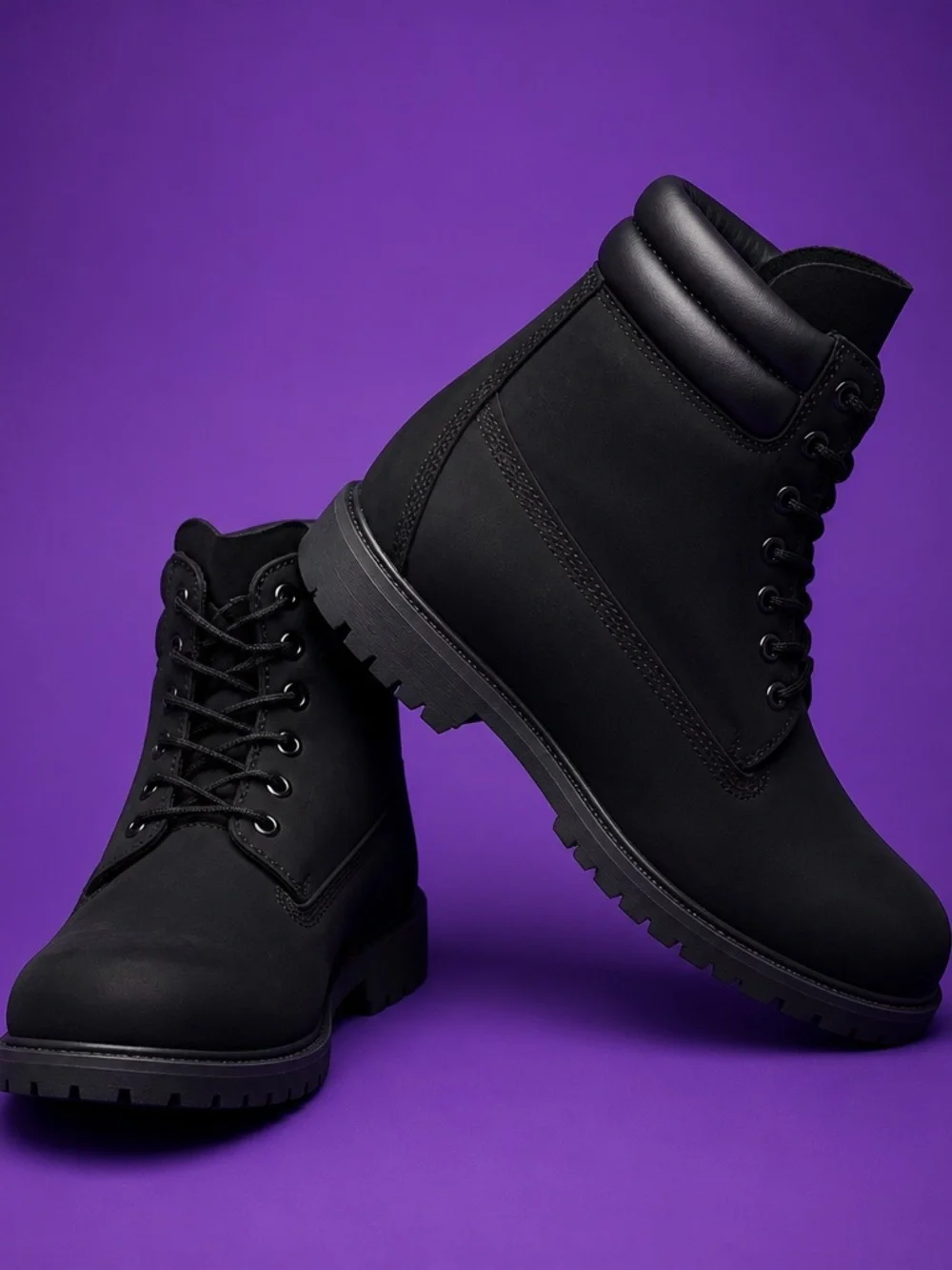 Timberland with ortho light Men's Black Lace-Up Padded Collar Boots waterproof